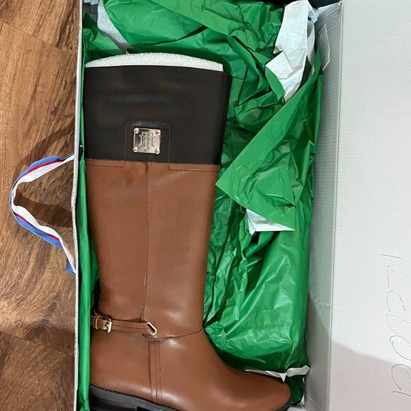 Tommy Hilfiger Xenon2 Tall Riding Brown Boots Natural Women's Size 8M - Picture 2 of 7